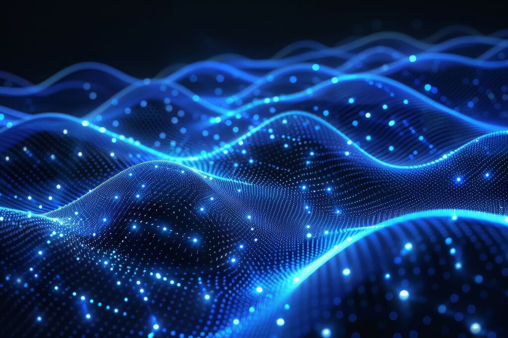 5129_Technology pattern abstract net lines with small dots on every line, style blue neon type.